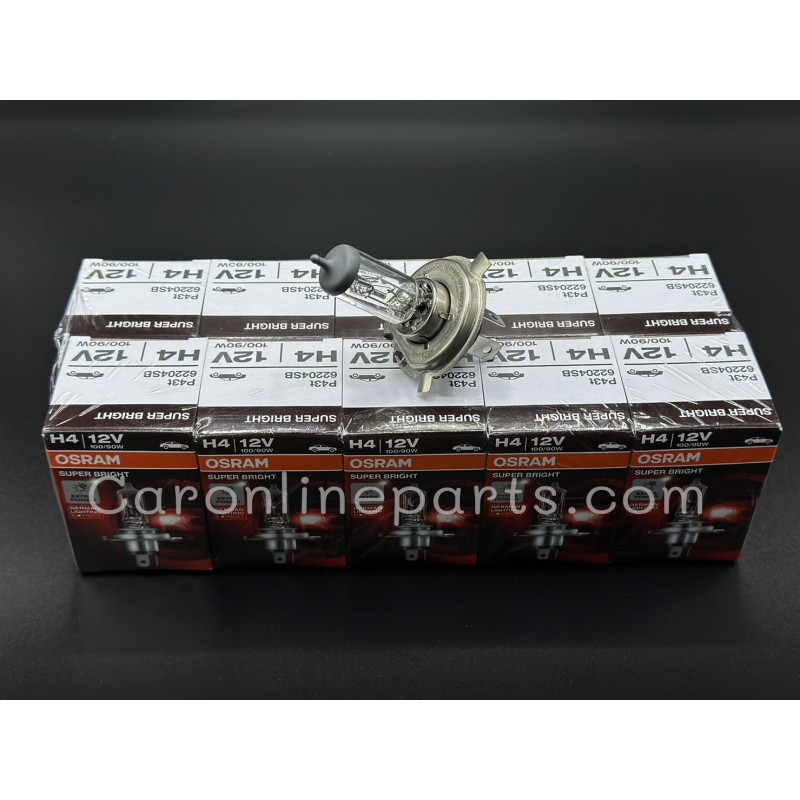 หลอดไฟหน้ารถยนต์ H4 100/90W 12V No.62204 OSRAM (บรรจุแพ็คละ 10ดวง)