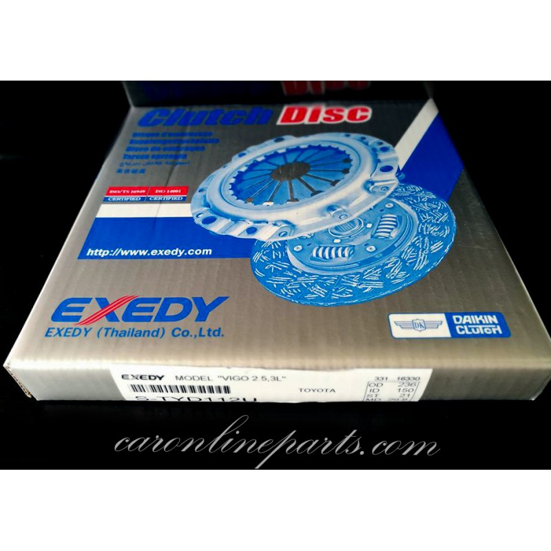 จานคลัช/แผ่นคลัช TOYOTA 3L, 5L, Mighty-X 4WD, LH112, TIGER 3.0, VIGO 2.5  (9.5"  236-150-21-29.8)  No.S-TYD112U EXEDY