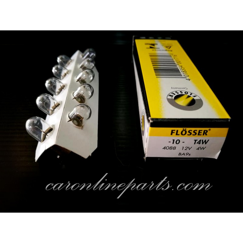 หลอดไฟเขี้ยว อย่างดี T4W 12V 4W No.4088 FLOSSER