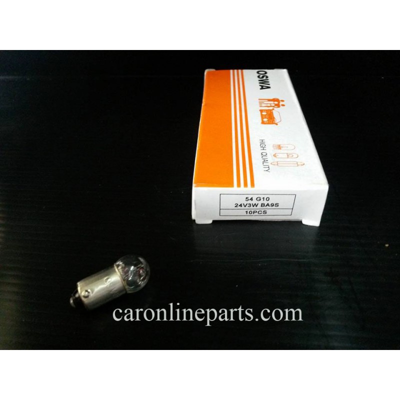 หลอดไฟเขี้ยว 24V 3W No.54G10 OSWA (บรรจุกล่องละ 10ดวง)