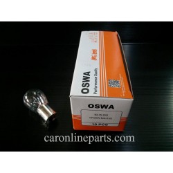 หลอดไฟ-เขี้ยวเยื้อง No.93-75 S25  12V25W (หลอดแก้วใส) OSWA  บรรจุกล่องละ 10ดวง