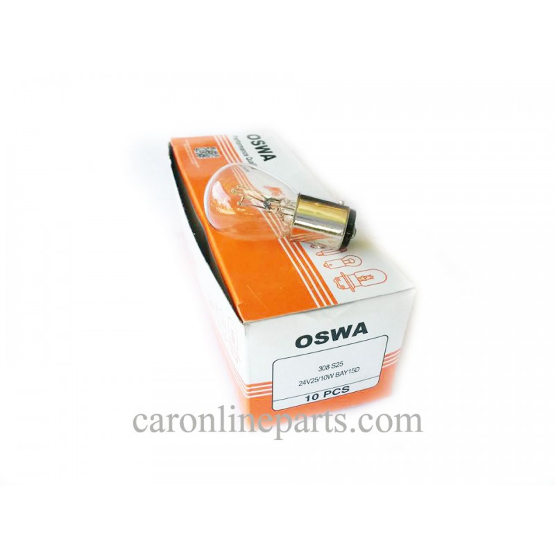 หลอดไฟ 24V 25/10W (2จุดใหญ่) No.308 OSWA