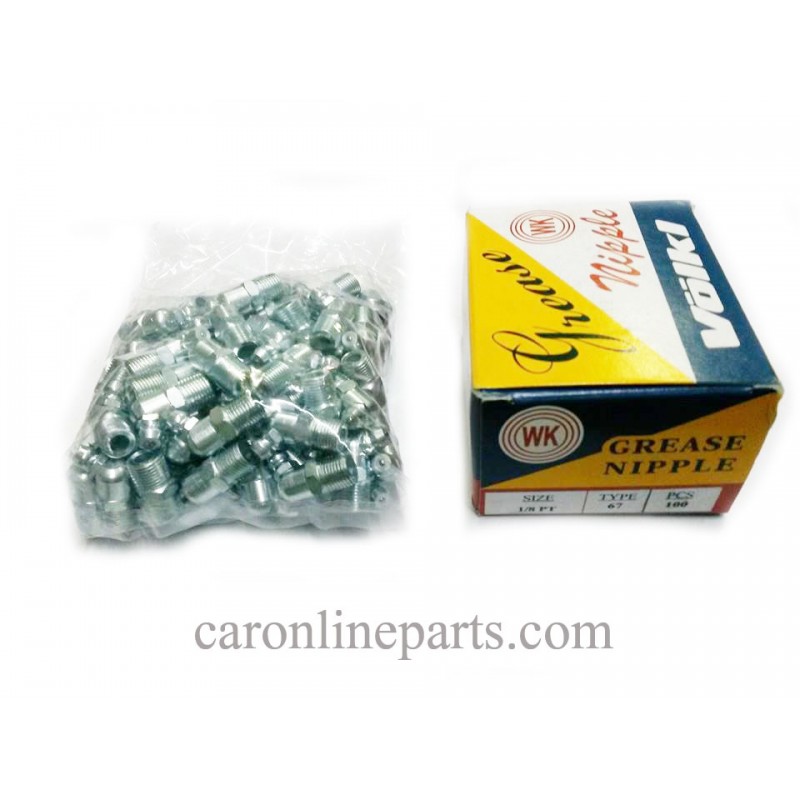 หัวอัดจารบี-ใหญ่งอ 45องศา ขนาด 1/8PT No.67 (Grease Nipple) WK (บรรจุกล่องละ 100ตัว)